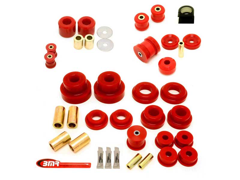 BMR BK031 Total Suspension Bushing Kit, Pro Version (BK030,021,022), Black-Red for 2010-2013 Camaro