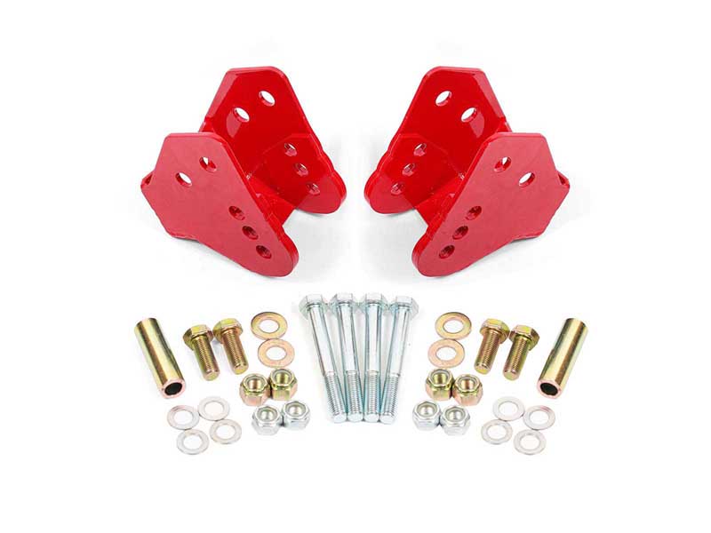 BMR CAB003R Control Arm Relocation Brackets, Bolt-on, Red for 1978-1987 G-Body