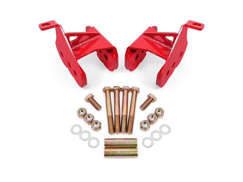 BMR CAB400R Control Arm Relocation Brackets, Bolt-on, Red for 1964-1972 A-Body