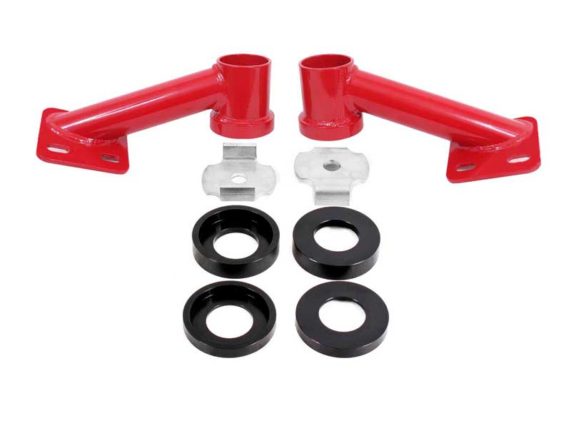BMR CB005R Cradle Bushing Lockout Kit, Red for 2015-2026 Mustang S550/S650