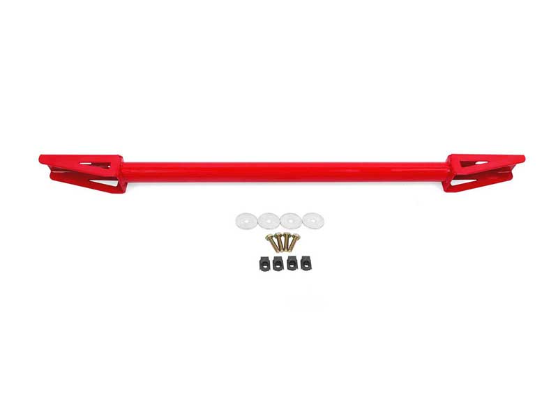 BMR CB763R Chassis Brace, Front Of K-Member, Chromoly, Red for 2015-2026 Mustang S550/S650