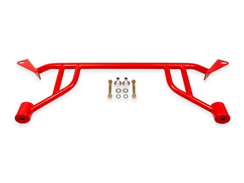 BMR CB770R Chassis Brace, Front Subframe, 4-Point, Red for 2024-2026 Mustang S550/S650