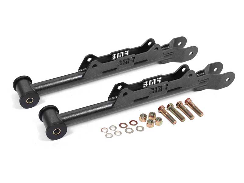 BMR LCA355H Lower Control Arms, Rear, DOM, Non-Adj, Delrin, Black Hammertone for 2010-2015 Camaro