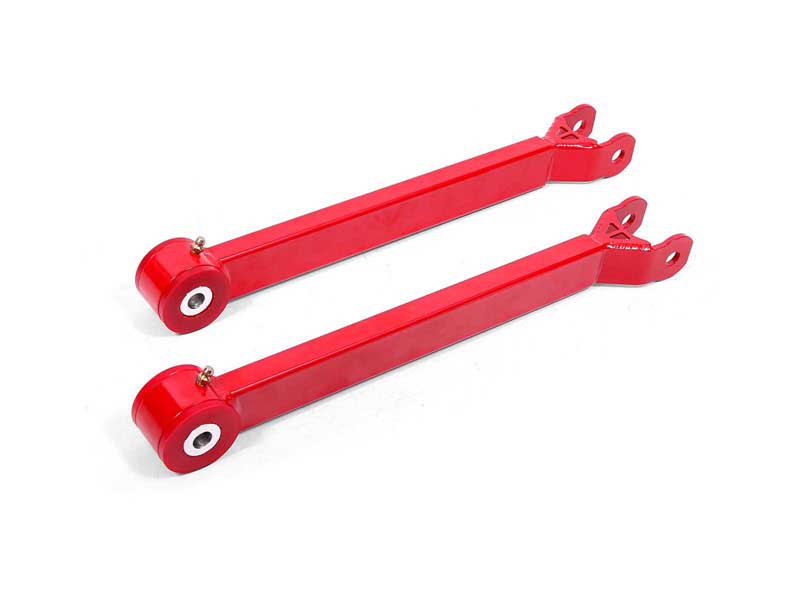 BMR LTA110R Lower Trailing Arms, Non-Adj With Poly Bushings, Red for 2006-2023 Challenger & Charger