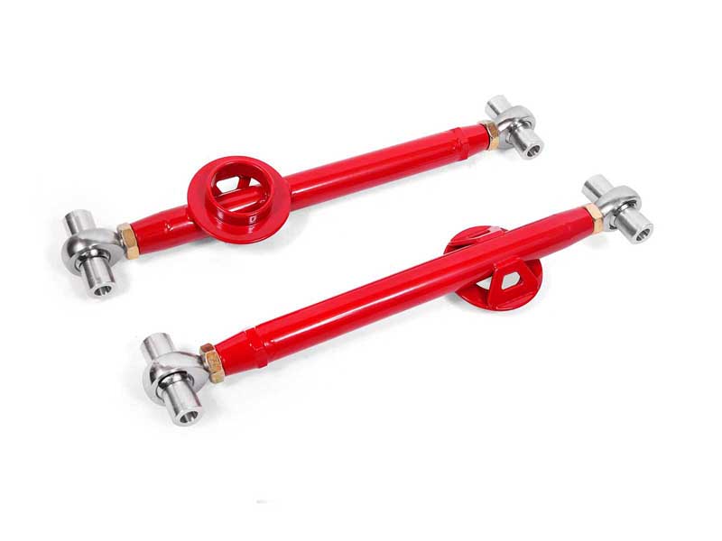 BMR MLCA746R Lower Control Arms, Cm, Double Adj, Rod Ends, W/ Spring Bkt, Red for 1979-2004 Mustang