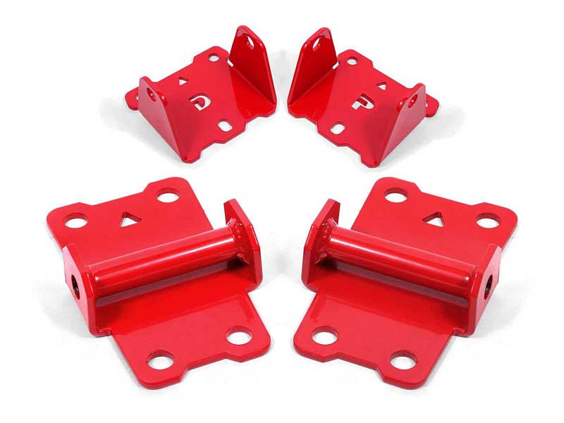 BMR MM333R Motor Mount Kit, Upper And Lower, Solid (MM331 And MM334), Red for 1982-1992 F-Body