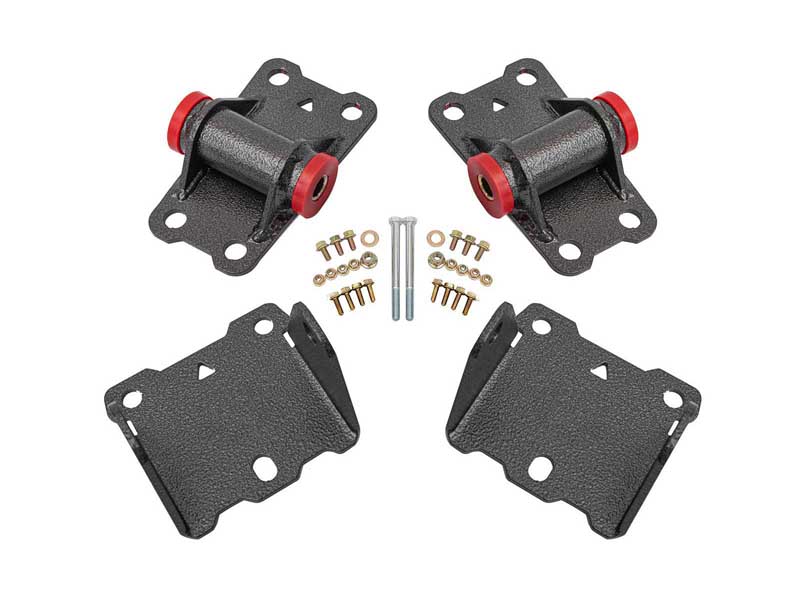 BMR MM460H Motor Mount Kit, Upper And Lower, Poly, Black Hammertone for 1978-1987 G-Body