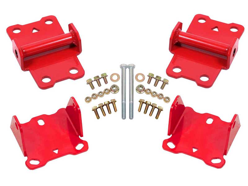 BMR MM461R Motor Mount Kit, Upper And Lower, Solid, Red for 1978-1987 G-Body