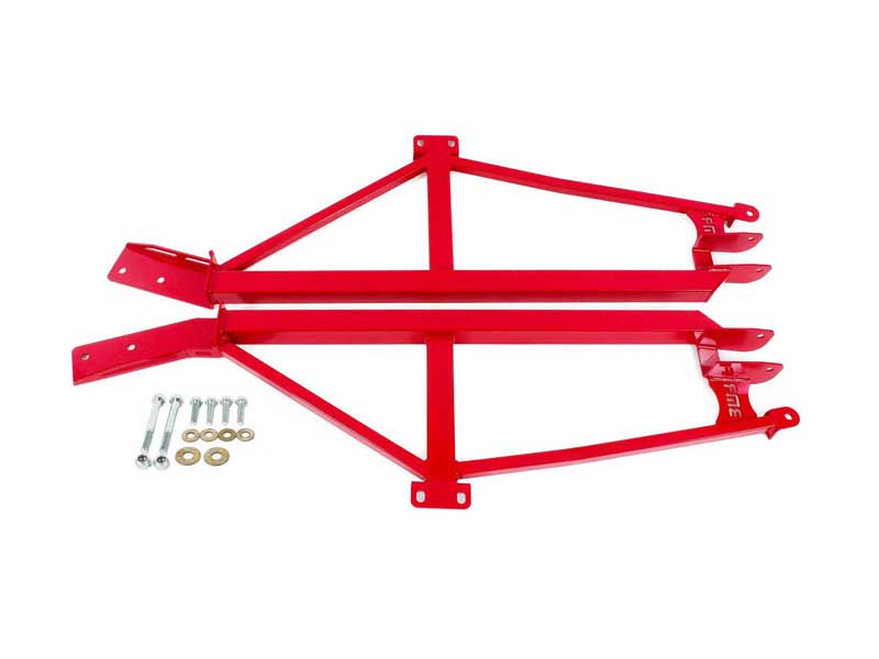 BMR SFC020R Subframe Connectors, Weld-On, 4-Point, Non-Convertible Only, Red for 1993-2002 F-Body