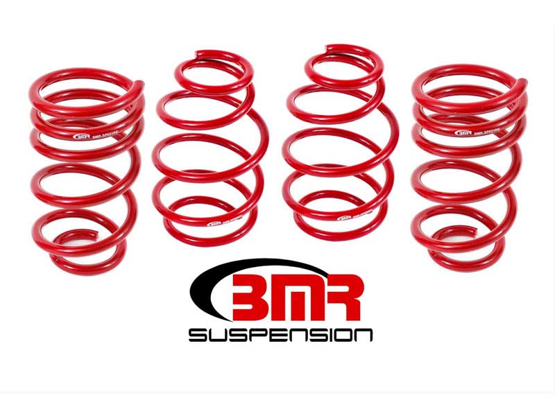 BMR SP019R Lowering Spring Kit, Set Of 4, 1" Drop, V8, Red for 2010-2015 Camaro