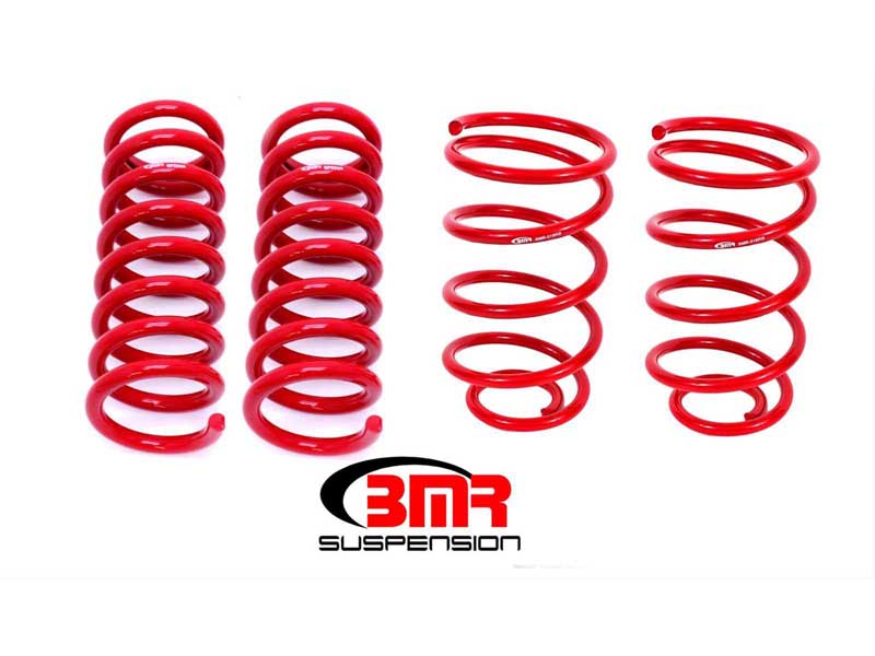 BMR SP033R Lowering Spring Kit, Set Of 4, 2" Drop, Red for 1964-1966 A-Body
