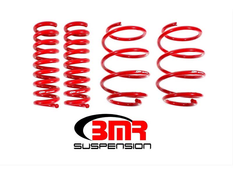 BMR SP041R Lowering Springs, Set Of 4, Performance Version, V8, Red for 2016-2024 Camaro