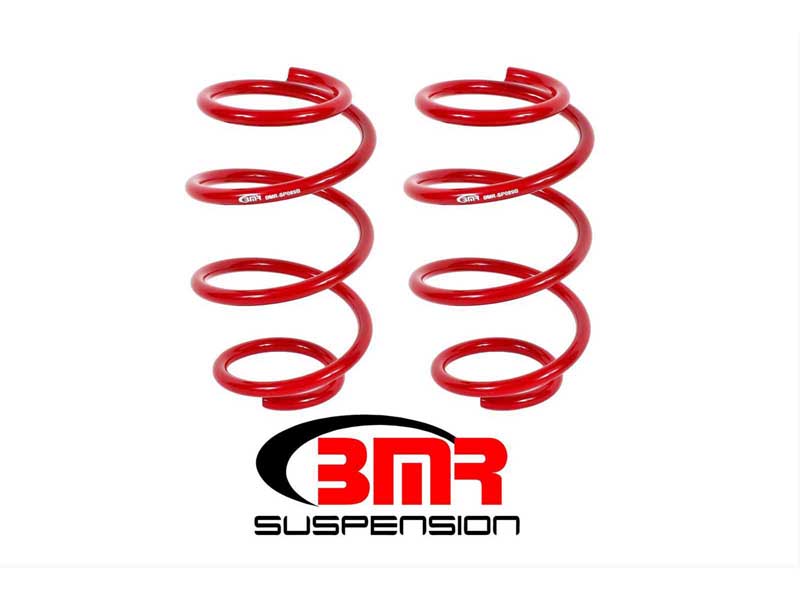 BMR SP089R Lowering Springs, Front, Minimum Drop, Performance Version, Red, 2015-2026 Mustang