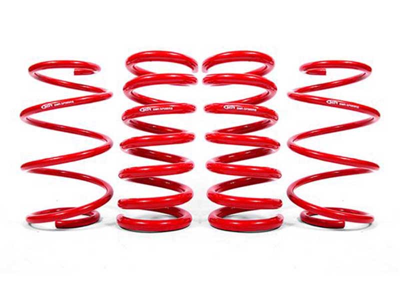 BMR SPD763R Lowering Springs, Set Of 4, Min Drop Front, Drag Version, Red, 2015-2026 Mustang