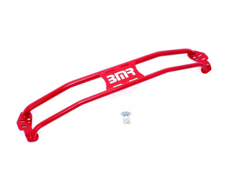 BMR STB017R Strut Tower Brace, Front, 2-Point, Fits Non-supercharged V8, Red for 2011-2015 Camaro