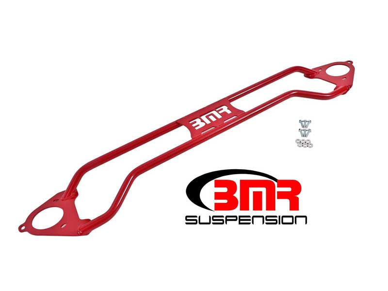 BMR STB019R Strut Tower Brace, Front, Twin Tube Design, Red for 2016-2024 Camaro