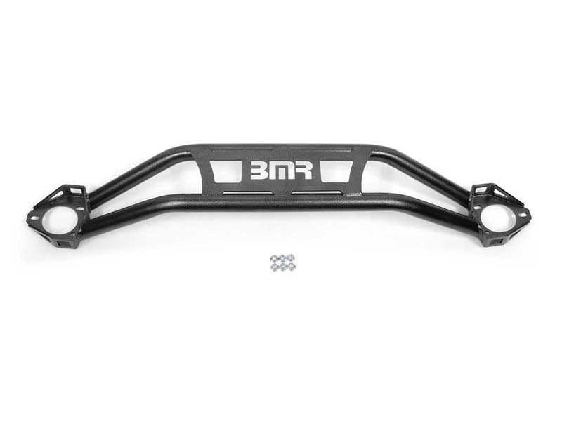 BMR STB110H Strut Tower Brace, Front, Twin Tube Design, Black for 2008-2023 Challenger & Charger