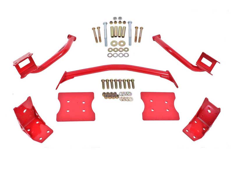 BMR TBR004R Torque Box Reinforcement Plate Kit(TBR005R And TBR003R), Red for 1979-2004 Mustang