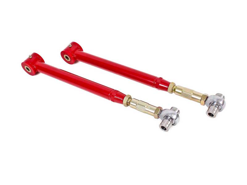 BMR TCA021R Lower Control Arms, On-car Adj, Poly/Rod End Combo, Red for 2005-2014 Mustang