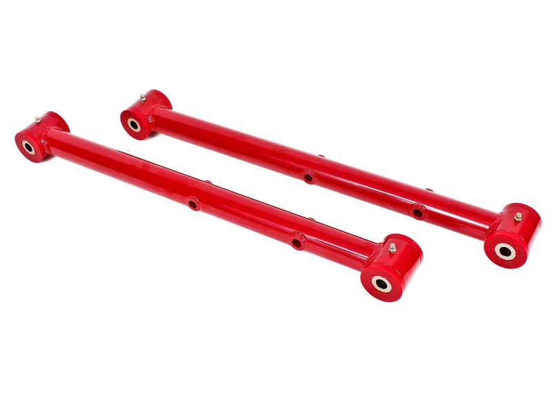 BMR TCA034R Lower Control Arms, Non-Adjustable With Poly Bushings, Red for 1964-1972 A-Body