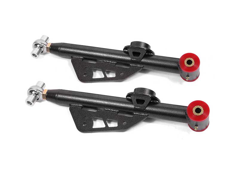 BMR TCA053H Lower Control Arms, Single Adj, Poly/Rod End, Black Hammertone for 1999-2004 Mustang
