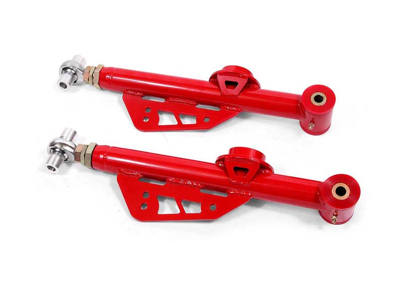 BMR TCA055R Lower Control Arms, On-car Adj, Poly/Rod End Combo, Red for 1999-2004 Mustang