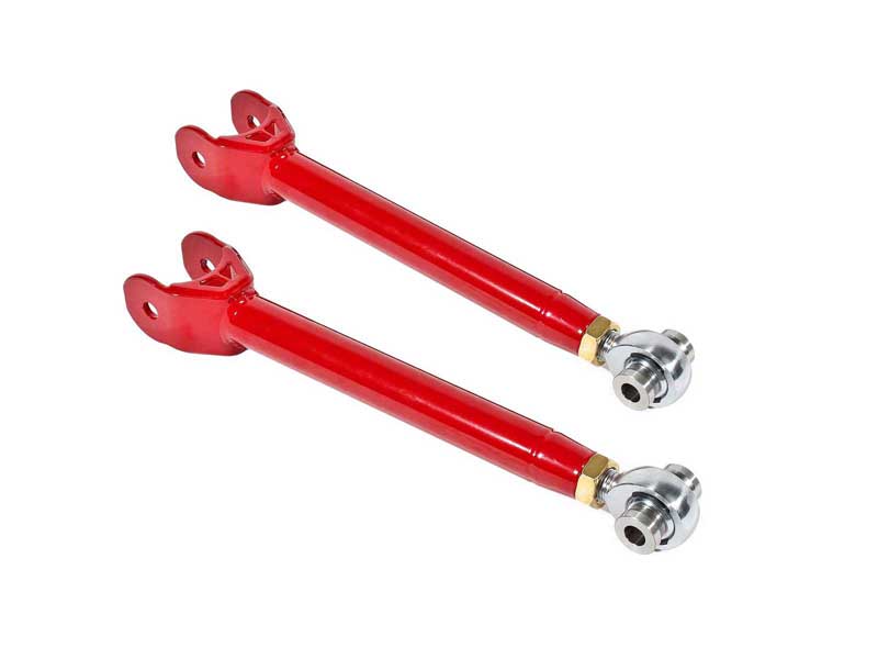 BMR TCA060R Lower Trailing Arms, Single Adjustable With Rod Ends, Red for 2016-2024 Camaro