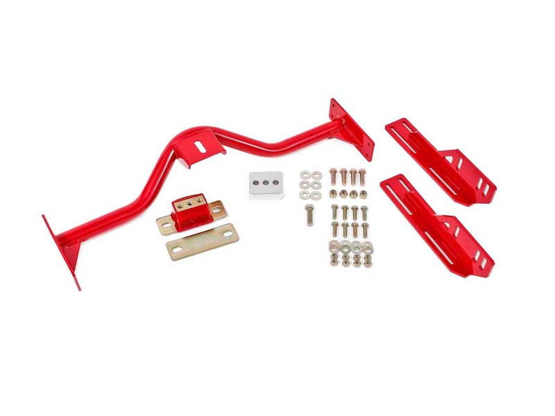BMR TCC005R Transmission Conversion Crossmember, T56,TR6060,TH400,4L80E, Red for 1967-1969 F-Body
