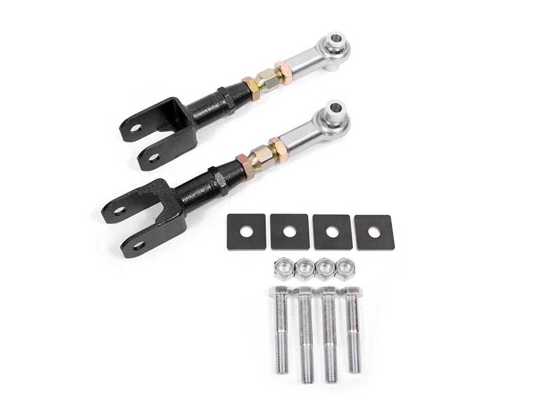 BMR TR005H Toe Rods, Rear, On-car Adj With Rod Ends, Black for 2015-2026 Mustang S550/S650
