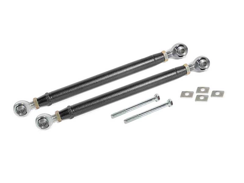 BMR TR007H Toe Rods, Rear, Double Adjustable With Rod Ends, Black Hammertone for 2016-2024 Camaro