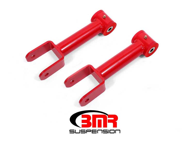 BMR UTCA012R Upper Control Arms, Non-Adjustable With Poly Bushings, Red for 1979-2004 Mustang