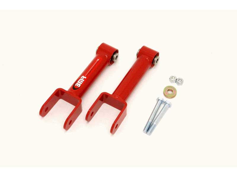 BMR UTCA013R Upper Control Arms, Non-Adjustable, Spherical Bearings, Red for 1979-2004 Mustang