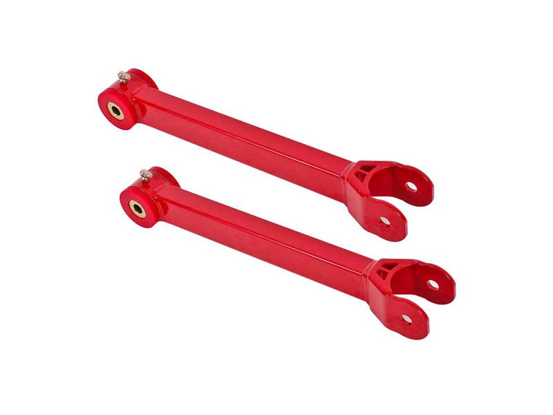BMR UTCA061R Upper Control Arms, Non-Adjustable With Poly Bushings, Red for 2016-2024 Camaro