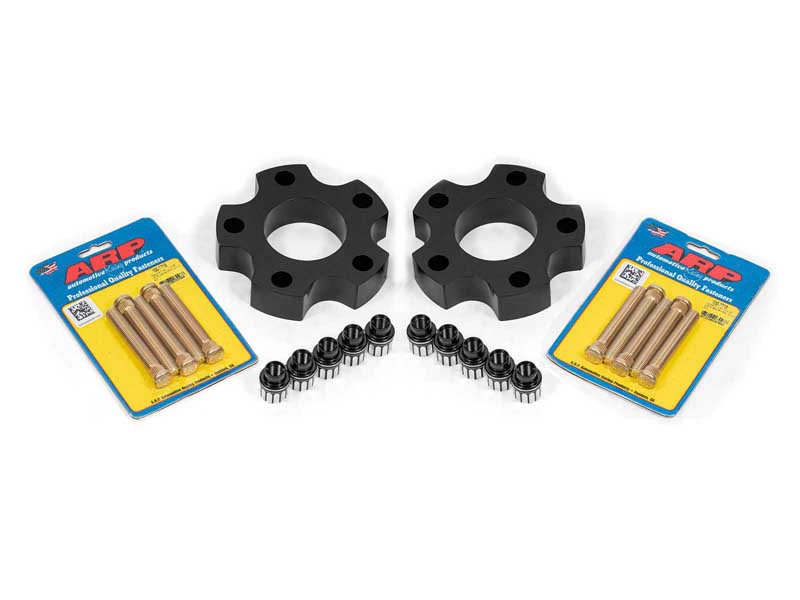BMR WSK560 Wheel Spacer Kit, Front, 1.25" Wide, M12 Studs, Shank Lugs, Black, 2005-2013 Corvette