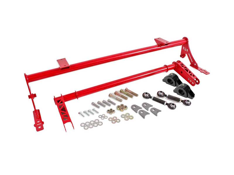 BMR XSB011R Xtreme Anti-Roll Bar Kit, Rear, Bolt-on, Delrin, Hollow 35mm, Red for 2005-2014 Mustang