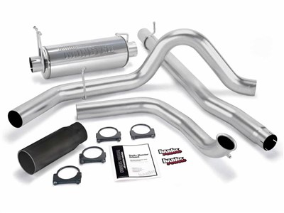 Banks 48653-B Monster 4-Inch Exhaust System With Black Tip for 2000-2003 Ford Excursion 7.3L