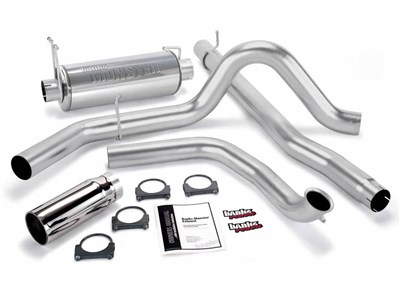 Banks 48656 Monster 4-inch Exhaust With Chrome Tip 1999-2003 Ford F250/F350 7.3L Without Cat