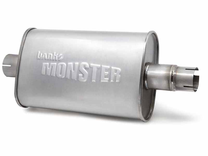 Banks 52636 Stainless Exhaust Muffler 2.5 Inch Inlet & Outlet with Adapter for 1991-1999 Jeep 4.0