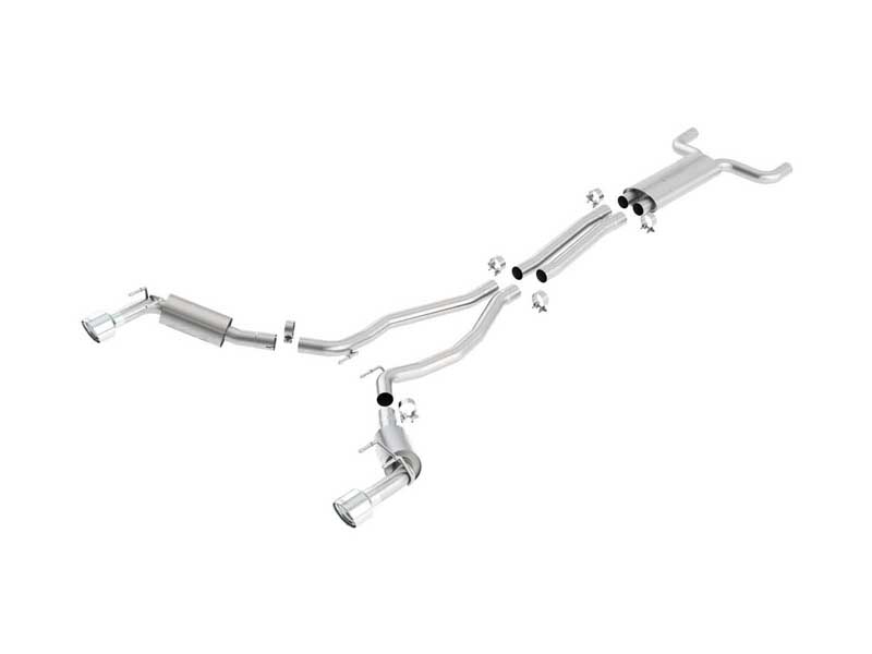 Borla 1014031 S-Type 2.5" Cat-Back Exhaust Round 4.5" Chrome Tip for 2010-2013 Camaro 6.2