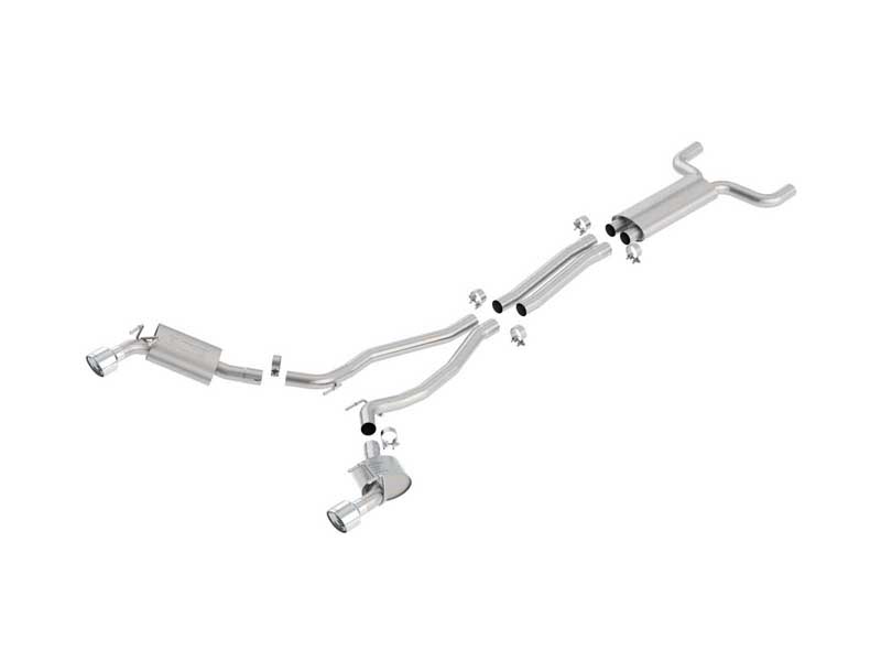 Borla 1014035 Touring 2.5" Cat-Back Exhaust Round 4.5" Chrome Tip for 2010-2013 Camaro 6.2