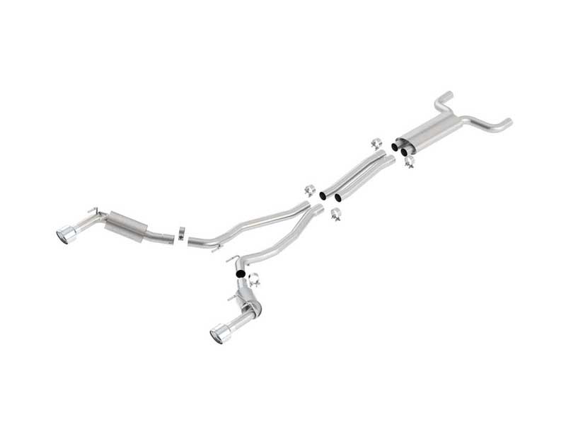 Borla 1014036 S-Type 2.5" Cat-Back Exhaust Round 4.5" Chrome Tip for 2014-2015 Camaro 6.2