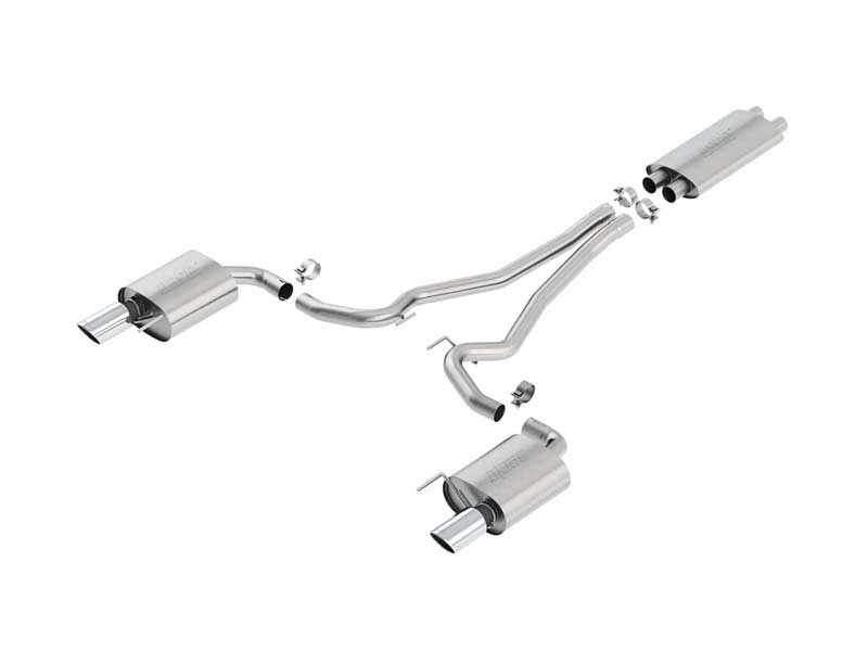 Borla 1014040 Touring 2.5" Cat-Back Exhaust With H-Pipe for 2015-2017 Mustang GT 5.0