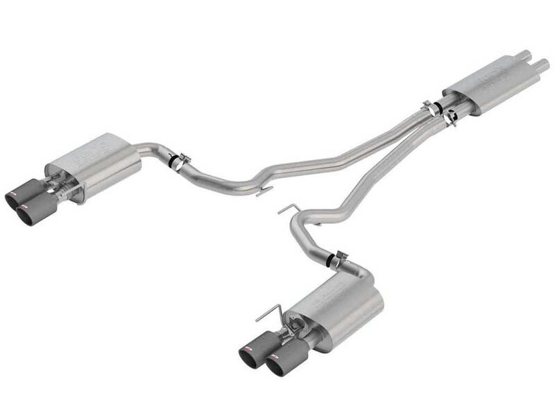 Borla 1014045CF Touring 2.5" Cat-Back Exhaust System with Carbon Fiber Tips for 2018-2022 Mustang GT