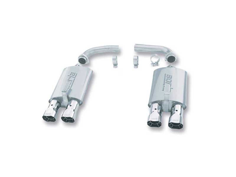 Borla 11376 S-Type 2.5" Axle-Back Exhaust Square 3.38" Chrome Tip for 1984-1991 Corvette C4 5.7