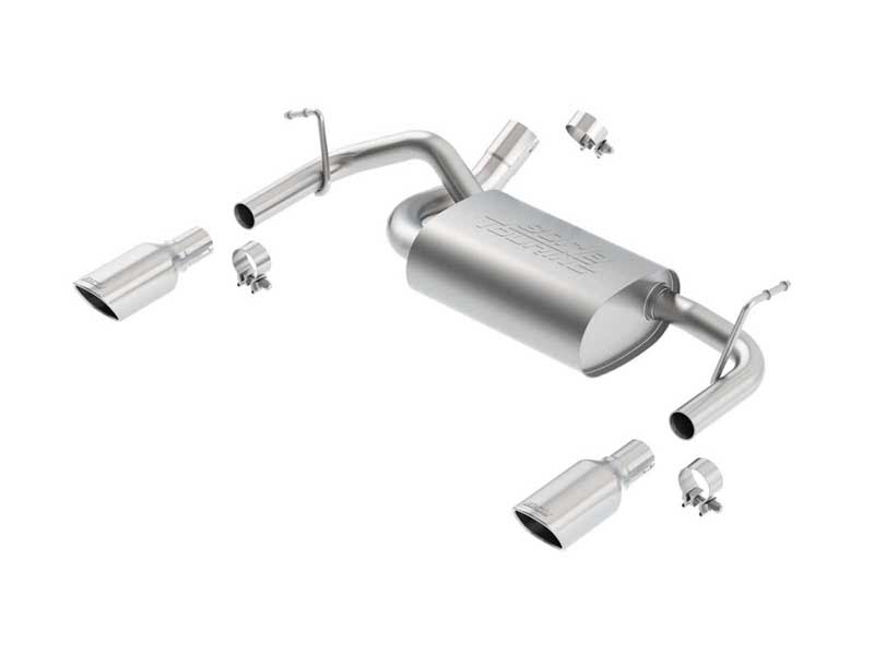 Borla 11834 Touring 2.5" Axle-Back Exhaust with Chrome Tip for 2012-2018 Wrangler JK 3.6