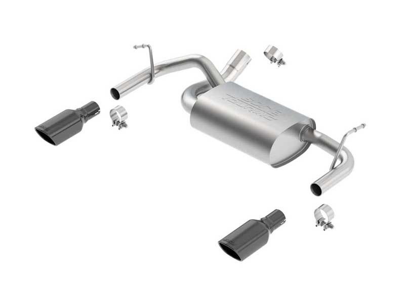 Borla 11834BC Touring 2.5" Axle-Back Exhaust with Black Tip for 2012-2018 Wrangler JK 3.6