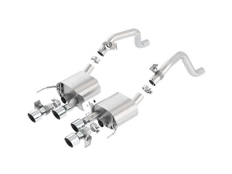 Borla 11855 S-Type 2.75" Axle-Back Exhaust with Polished Tip for 2014-2019 Corvette C7 6.2