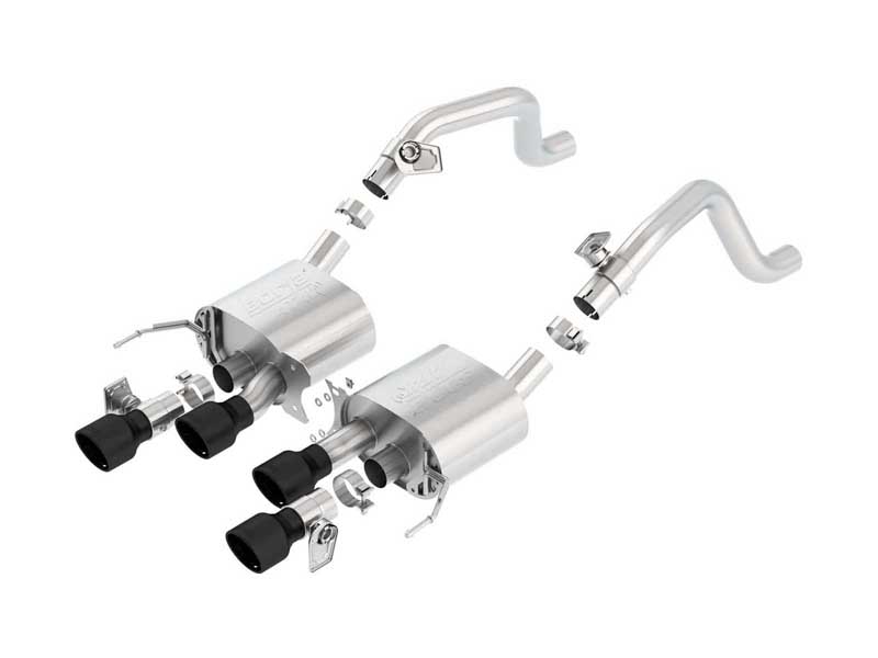 Borla 11856CB ATAK 2.75" Axle-Back Exhaust with Black Tip for 2014-2019 Corvette C7 6.2