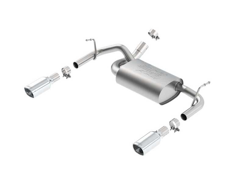 Borla 11860 ATAK 2.5" Axle-Back Exhaust with 3.5" x 3.28" Chrome Tip for 2012-2018 Wrangler JK 3.6