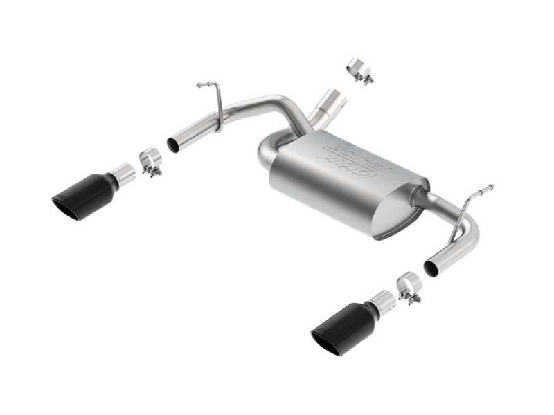Borla 11860BC ATAK 2.5" Axle-Back Exhaust with 3.5" x 3.28" Black Tip for 2012-2018 Wrangler JK 3.6